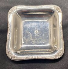 VINTAGE RARE BRAZILIAN VARIG STAINLESS STEEL SILVER PLATED SERVING DISH c1970 picture