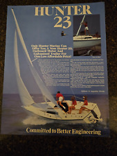 Hunter Marine, 1987, 23 Sales Brochure  - Vintage Sailboat 2 page, full color picture