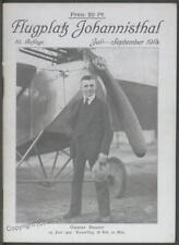 Germany Pioneer Flight Flugplatz Johannisthal 1914 Orginal Program 107355 picture