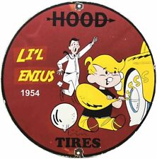 VINTAGE HOOD TIRES PORCELAIN SIGN GAS STATION OIL CONTINENTAL MICHELIN GOODYEAR picture