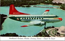 NORTHWEST AIRLINES MARTIN LUXURY LINERS COAST TO COAST NWA AD POSTCARD B7 picture