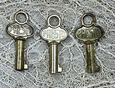 Small Presto Vintage Hollow Barrel Keys, Lot Of 3, All Original, Brass Tone picture