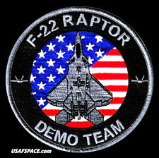 USAF-F-22-RAPTOR -DEMO TEAM- Langley AFB, VA- ORIGINAL AIR FORCE BLACK VEL PATCH picture