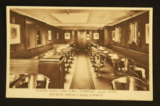 White Star Lien RMS Homeric Tourist Third Cabin Lounge Interior Ship Postcard picture
