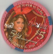 LAS VEGAS PALMS LIMITED   2011 5th ANNIVERSARY PLAYBOY $5   CASINO UNC. CHIP picture