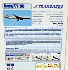 Vintage Transaero Airlines Safety Card Boeing 777-200 Laminated picture