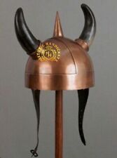 Viking Horn Helmet Medieval Armour Helmet Viking Horn Hat LARP Re-Enactment picture