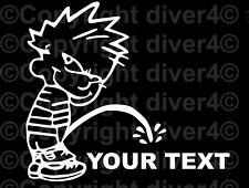 Calvin Peeing on Your Custom Text Sticker Car Window Decal US Seller picture