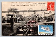 c1908 Wilburg Wright Airplane Record Distance Resent 2003 RARE ANTIQUE Postcard picture