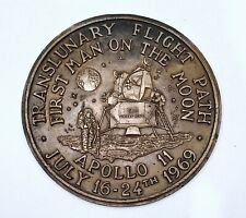 TRANSLUNARY FLIGHT PATH FIRST MAN ON THE MOON APOLLO 11 JULY 16-24TH 1969 MEDAL picture