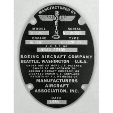 Boeing B-17G Data Plate on Aluminum Stock Sentimental Journey, WWII  DPL-0101-SJ picture