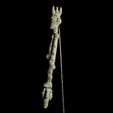Hand carved vintage hardwood walking stick with African Art Deco handmade-9649 picture