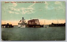 Steamer Albertina Coming Through Draw Bridge Highlands NJ — Postcard c. 1911 picture