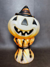Vintage Halloween 1969 Empire Blow Mold Jack O Lantern Pumpkin Haystack 15