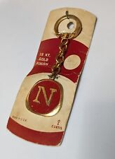 Vintage Curtis Key Chain “N” 18 KT. Gold Finish Made in USA picture