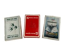 Lot of 3 Vtg Playing Card Decks Western Airlines Ozark Airlines Carnival Cruise picture