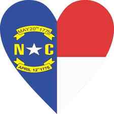 4X4 North Carolina Flag Heart Sticker State Cup Decal Vehicle Bumper Stickers picture