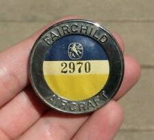 WW2 Fairchild Aircraft Manufacturer ID Identification Employee Badge Pin picture