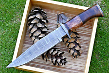 Custom Handmade Forge Damascus Steel Bowie Hunting Knife  With Sheath SS 05 picture