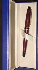 Vintage Waterman Paris Fountain Pen Burgundy Gold Black Trim Made In France picture