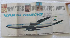 VINTAGE & RARE VARIG BRAZIL AIRLINES BOEING 707 NEW YORK RIO BUENOS AIRES ROUTES picture
