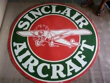 PORCELAIN SINCLAIR AIRCRAFT ENAMEL SIGN 36X36 INCHES DOUBLE SIDED picture
