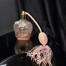 Vintage pink purfume bottle w atomizer bulb and fringe frosted glass 1960s picture