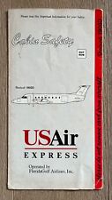 USAIR EXPRESS FLORIDAGULF BEECHCRAFT 1900D SAFETY CARD 1992 picture