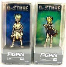 FiGPiN Dr Stone Senku #486 & Kohaku #487 Collectible FiGPiN Set of 2 picture
