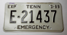 1989 TENNESSEE EMERGENCY License Plate # E-21437 picture
