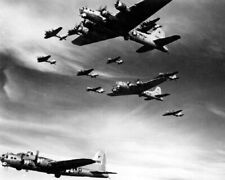 Formation of B-17 Flying Fortresses over Germany, Bomb Run, 8x10 WWII Photo 776a picture