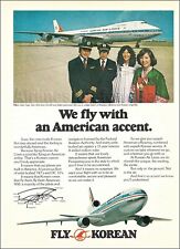 1977 KAL KOREAN AIR LINES Pilot Stewardess BOEING 747-200B ad DC-10-30 advert picture