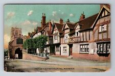Warwick-England, The Leicester Hospital, Antique, Vintage Souvenir Postcard picture