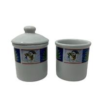 Royal Norfolk Snowman Sugar Bowl Containers Set of 2 picture