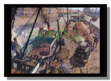 Guiness being loaded Liffey Dublin tank engine framed picture Cuneo free p&p UK picture