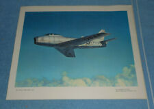 Vintage NAA North American Aviation Print USAF F-86 Sabre Jet Aircraft In Flight picture