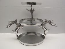 2 DEER STAINLESS 3 TIER  SERVING TRAY picture