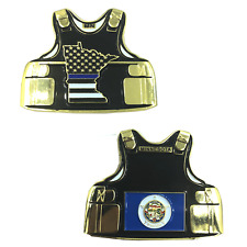 Minnesota LEO Thin Blue Line Police Body Armor State Flag Challenge Coins D-014 picture