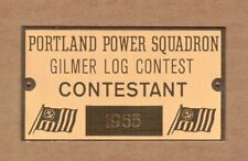 1965 Portland Power Squadron Gilmer Log Contest Contestant Brass Plaque picture