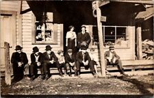 RPPC Postcard Men and Woman on Porch of Local General Store c.1907-1914    12556 picture