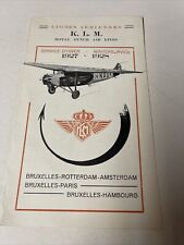 KLM Royal Dutch September 1927 AIRLINE TIMETABLE SCHEDULE Brochure flight cover picture