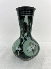 Korean Celadon Green Crackle Glaze Vase Floral Bamboo picture