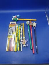 Lot of 17 UNSHARPENED Novelty Pencils from the 80's and Early 90's picture