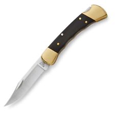 Buck Knives 110 Folding Hunter Knife with Finger Grooves and Leather Sheath picture