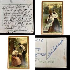 2 Postcards Valentine's Day TX New Braunfels Jilted Lover Messages Germany 1909 picture