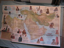 VINTAGE MIDDLE EAST CULTURAL MAP PEOPLES National Geographic July 1972 picture