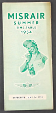 MISRAIR EGYPT AIRLINE TIMETABLE JUNE 1954 ROUTE MAP MIS RAIR LANGUEDOC VIKING picture