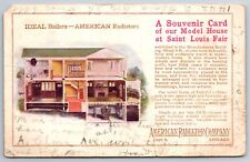 Chicago IL~American Radiator Co~House Cut-Away Souvenir St Louis Fair~1904 Ad PC picture