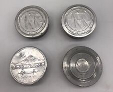 4 VTG/Antique Metal Collapsible Cups Sail Boat/Mountain Design.Machinist. picture