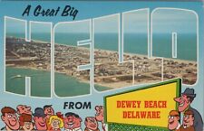 Dewey Beach Delaware A Great Big Hello Vintage Postcard picture